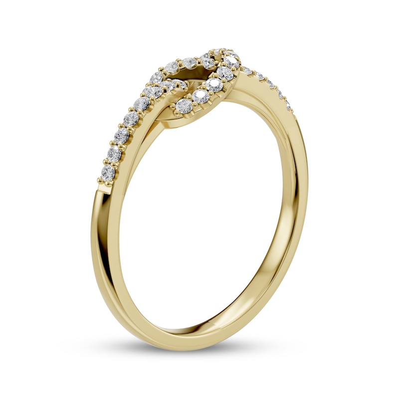 Main Image 2 of Diamond Knot Ring 1/5 ct tw 10K Yellow Gold