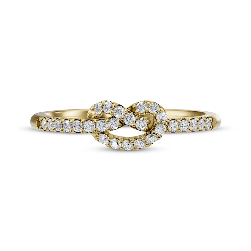 Main Image 3 of Diamond Knot Ring 1/5 ct tw 10K Yellow Gold