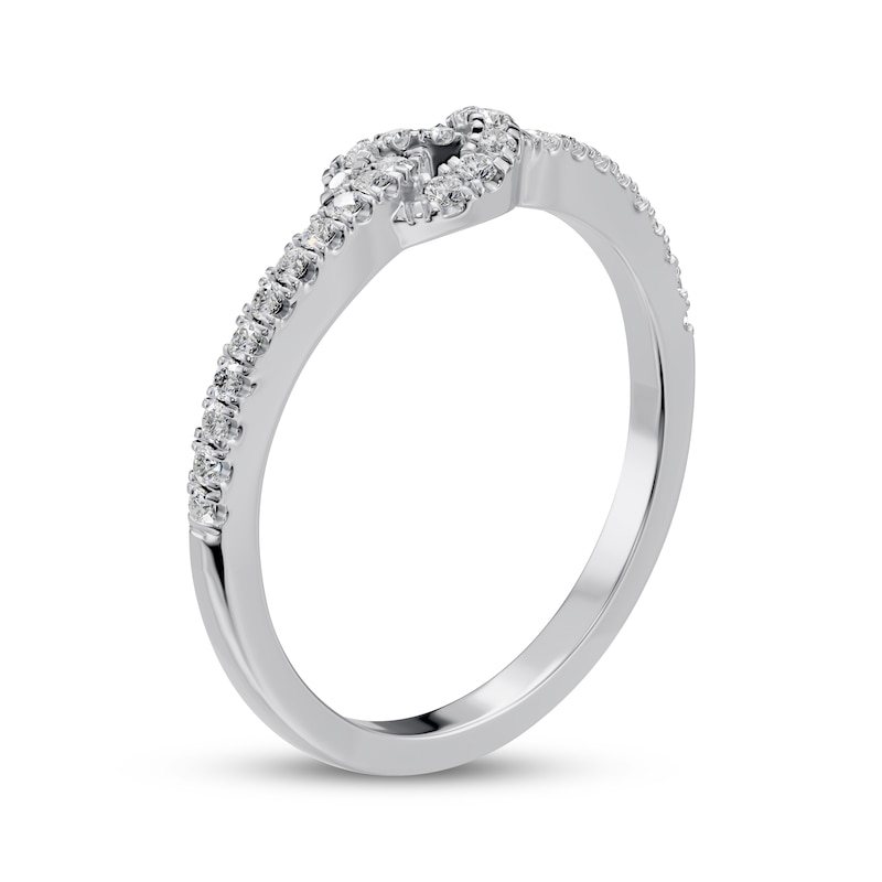 Diamond Knot Ring 1/5 ct tw 10K White Gold