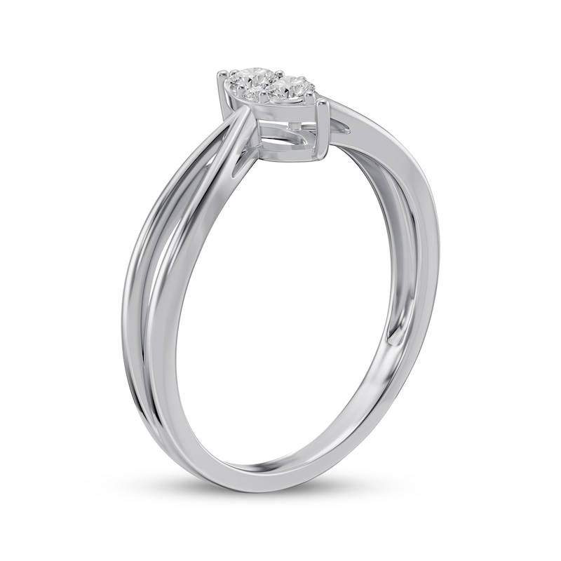 Multi-Diamond Marquise-Shaped Ring 1/6 ct tw 10K White Gold