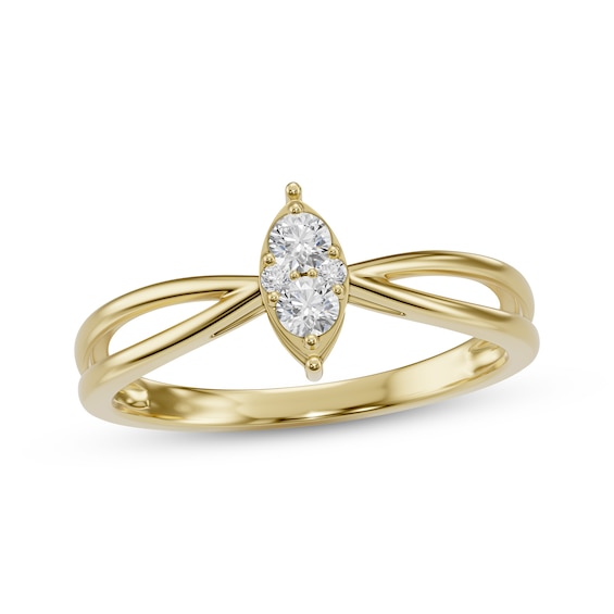 Multi-Diamond Marquise-Shaped Ring 1/6 ct tw 10K Yellow Gold