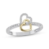 Thumbnail Image 1 of Diamond Double Heart Ring 1/20 ct tw 10K Two-Tone Gold