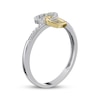 Thumbnail Image 1 of Diamond Double Heart Ring 1/20 ct tw 10K Two-Tone Gold