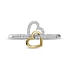 Thumbnail Image 3 of Diamond Double Heart Ring 1/20 ct tw 10K Two-Tone Gold