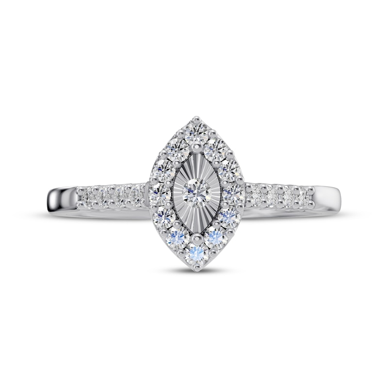 Multi-Diamond Marquise Frame Ring 1/5 ct tw 10K White Gold