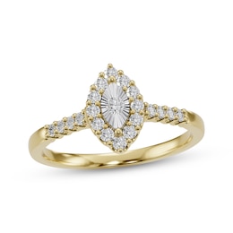 Multi-Diamond Marquise Frame Ring 1/5 ct tw 10K Yellow Gold