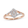 Thumbnail Image 0 of Multi-Diamond Marquise-Shaped Halo Ring 1/8 ct tw 10K Rose Gold