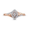 Thumbnail Image 2 of Multi-Diamond Marquise-Shaped Halo Ring 1/8 ct tw 10K Rose Gold