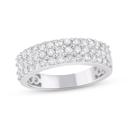 Diamond Three-Row Ring 1 ct tw 10K White Gold