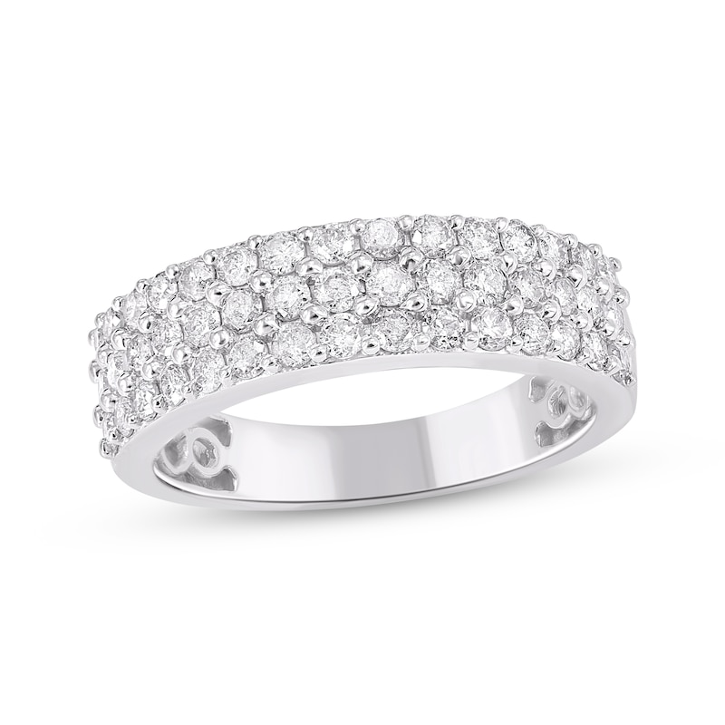 Main Image 1 of Diamond Three-Row Ring 1 ct tw 10K White Gold