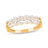 Thumbnail Image 1 of Diamond Three-Row Scalloped Ring 1/4 ct tw 10K Yellow Gold