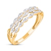 Thumbnail Image 2 of Diamond Three-Row Scalloped Ring 1/4 ct tw 10K Yellow Gold