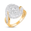 Thumbnail Image 2 of Multi-Diamond Center Oval Bypass Swirl Ring 1-1/2 ct tw 10K Yellow Gold