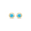 Thumbnail Image 1 of Children's Blue Cubic Zirconia Bezel-Set Stud Earrings 14K Yellow Gold