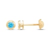 Thumbnail Image 2 of Children's Blue Cubic Zirconia Bezel-Set Stud Earrings 14K Yellow Gold