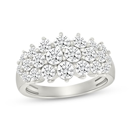 Lab-Grown Diamonds by KAY Graduated Cluster Ring 2 ct tw 10K White Gold