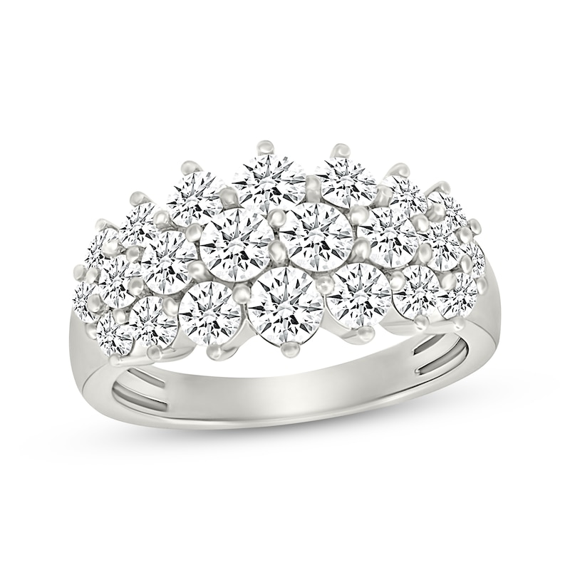 Lab-Grown Diamonds by KAY Graduated Cluster Ring 2 ct tw 10K White Gold