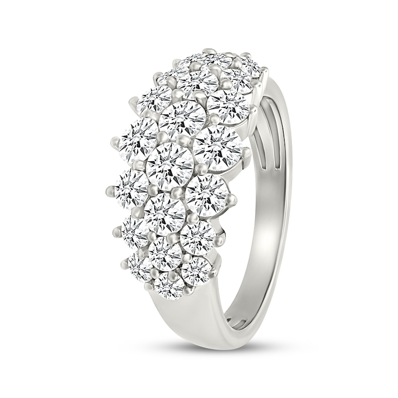 Lab-Grown Diamonds by KAY Graduated Cluster Ring 2 ct tw 10K White Gold