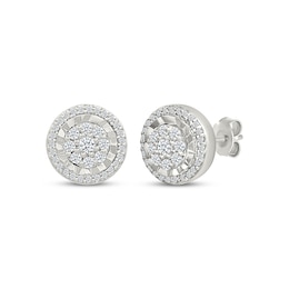 Multi-Diamond Stud Earrings 1/4 ct tw Sterling Silver