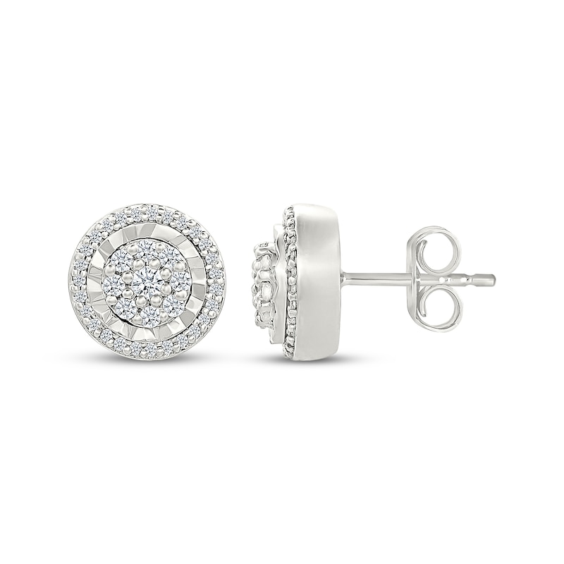 Main Image 3 of Multi-Diamond Stud Earrings 1/4 ct tw Sterling Silver