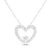 Thumbnail Image 0 of Lab-Grown Diamonds by KAY Pear-Shaped Center Heart Frame Necklace 3/4 ct tw 10K White Gold 18"