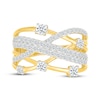 Thumbnail Image 4 of Lab-Grown Diamonds by KAY Multi-Row Crossover Ring 1 ct tw 10K Yellow Gold