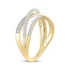 Thumbnail Image 1 of Diamond Three-Row Crossover Ring 1/2 ct tw 10K Yellow Gold