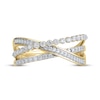 Thumbnail Image 2 of Diamond Three-Row Crossover Ring 1/2 ct tw 10K Yellow Gold