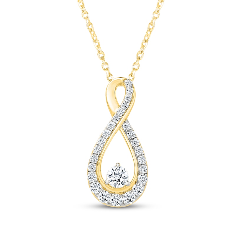 Main Image 1 of Lab-Grown Diamonds by KAY Infinity Necklace 3/4 ct tw 10K Yellow Gold