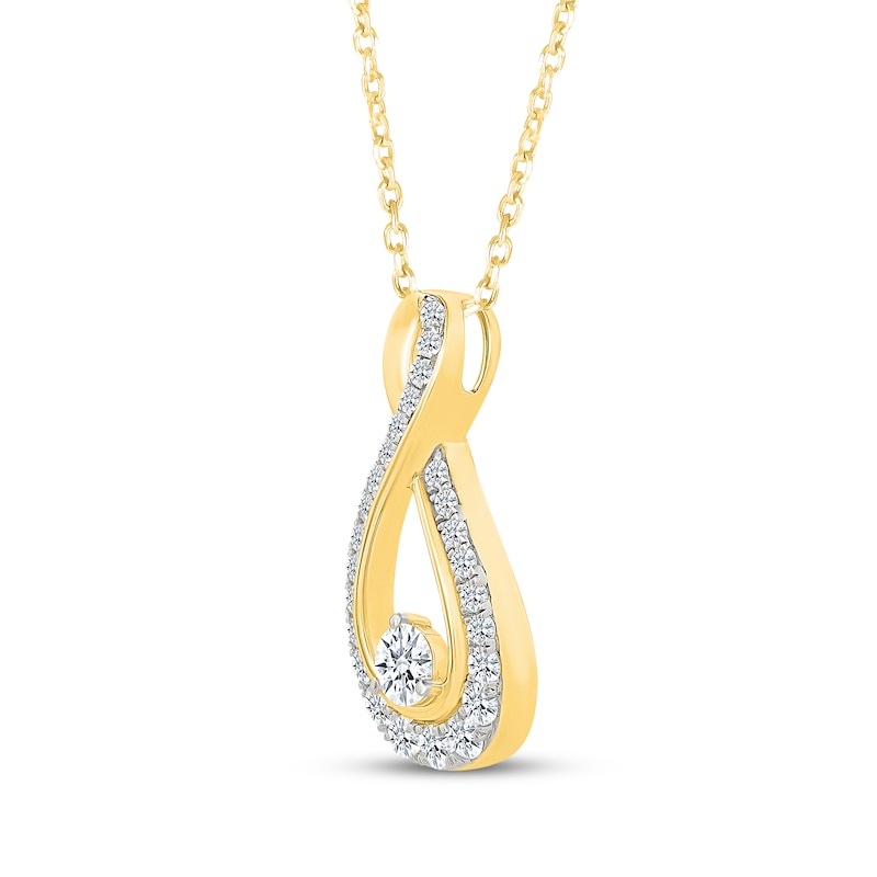 Main Image 2 of Lab-Grown Diamonds by KAY Infinity Necklace 3/4 ct tw 10K Yellow Gold