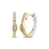 Thumbnail Image 0 of Diamond Marquise Center Reversible Hoop Earrings 1/3 ct tw 10K Two-Tone Gold