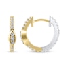 Thumbnail Image 2 of Diamond Marquise Center Reversible Hoop Earrings 1/3 ct tw 10K Two-Tone Gold