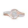 Thumbnail Image 1 of Multi-Diamond Bypass Swirl Promise Ring 1/5 ct tw 10K Two-Tone Gold