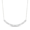 Thumbnail Image 1 of Lab-Grown Diamonds by KAY Baguette & Round-Cut Smile Necklace 1 ct tw 10K White Gold 18&quot;