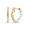 Thumbnail Image 0 of Diamond Reversible Hoop Earrings 1/5 ct tw 10K Two-Tone Gold