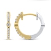 Thumbnail Image 2 of Diamond Reversible Hoop Earrings 1/5 ct tw 10K Two-Tone Gold