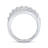 Thumbnail Image 2 of Baguette & Round-Cut Diamonds Three-Row Crossover Ring 1/2 ct tw 10K White Gold