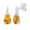 Thumbnail Image 1 of Citrine & White Lab-Created Sapphire Drop Earrings Sterling Silver