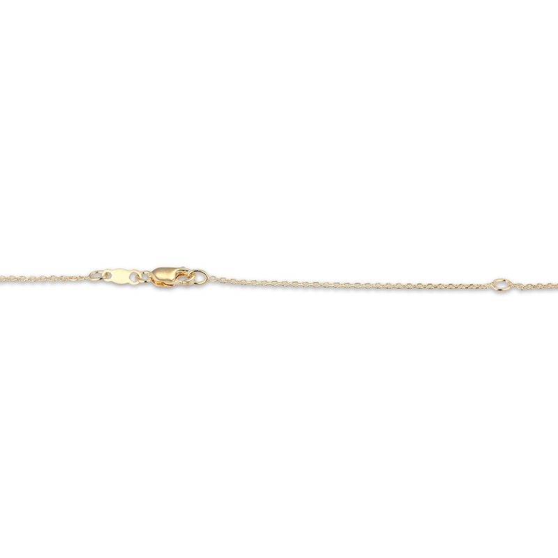 Oval-Cut Amethyst & White Lab-Created Sapphire Drop Necklace 18K Yellow Gold-Plated Sterling Silver 18"