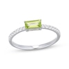 Thumbnail Image 1 of Baguette-Cut Peridot & White Lab-Created Sapphire Ring Sterling Silver