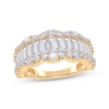 Thumbnail Image 1 of Lab-Grown Diamonds by KAY Baguette & Round-Cut Scalloped Ring 1-1/2 ct tw 14K Yellow Gold