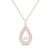 Thumbnail Image 1 of Unstoppable Love Diamond Scalloped Teardrop Necklace 1/2 ct tw 10K Rose Gold 19&quot;