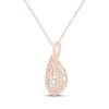 Thumbnail Image 2 of Unstoppable Love Diamond Scalloped Teardrop Necklace 1/2 ct tw 10K Rose Gold 19&quot;