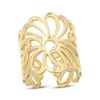 Thumbnail Image 1 of Flower Outline Deconstructed Ring 18K Yellow Gold-Plated Sterling Silver