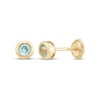 Thumbnail Image 1 of Children's Round-Cut Aquamarine Stud Earrings 14K Yellow Gold