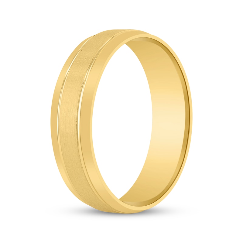 Main Image 2 of Men's Brushed Wedding Band 10K Yellow Gold 6mm