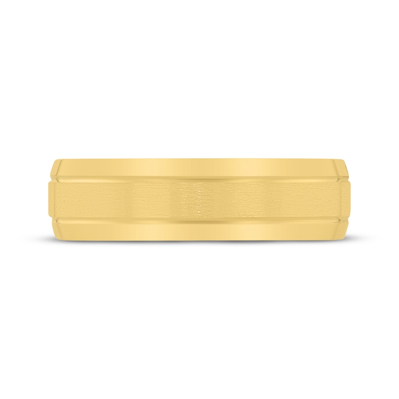 Main Image 3 of Men's Brushed Wedding Band 10K Yellow Gold 6mm