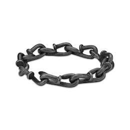 Men's Antique-Finish Nail Link Bracelet Stainless Steel 8.75&quot;