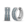 Thumbnail Image 1 of Men's London Blue Topaz Two-Row Huggie Hoop Earrings Sterling Silver