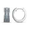 Thumbnail Image 3 of Men's London Blue Topaz Two-Row Huggie Hoop Earrings Sterling Silver